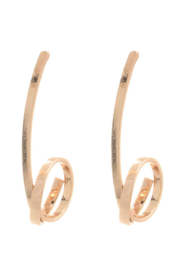 SWIRL METAL LINE EARRING