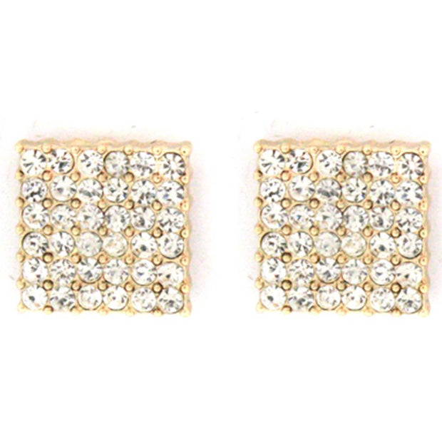 RHINESTONE SQUARE STUD EARRING