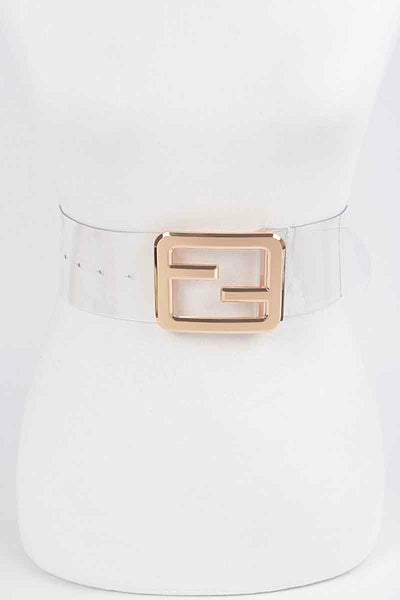 METAL BUCKLE CLEAR BELT