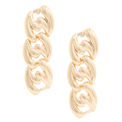 CURB LINK METAL EARRING