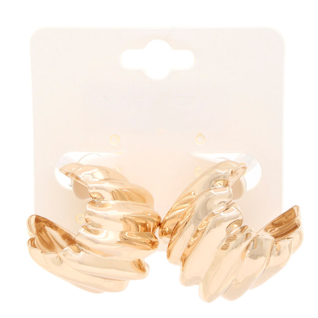 RUFFLE METAL EARRING