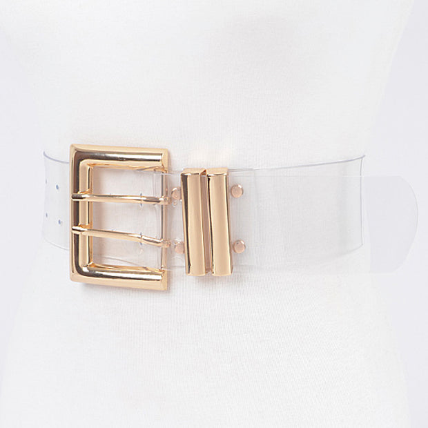 METAL BUCKLE PLUS SIZE ELASTIC BELT