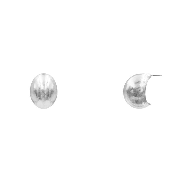 OVAL DOME METAL EARRING