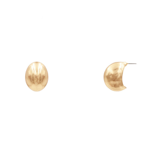 OVAL DOME METAL EARRING