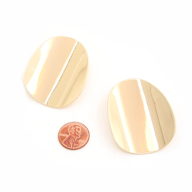 BRASS GOLD DIPPED ROUND POST EARRING