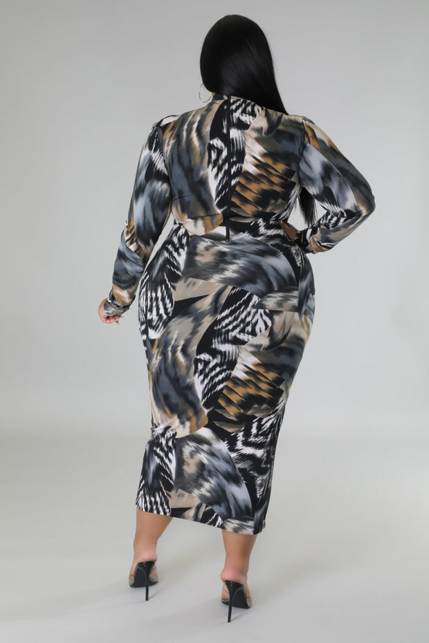 Plus Swirling Thoughts Dress